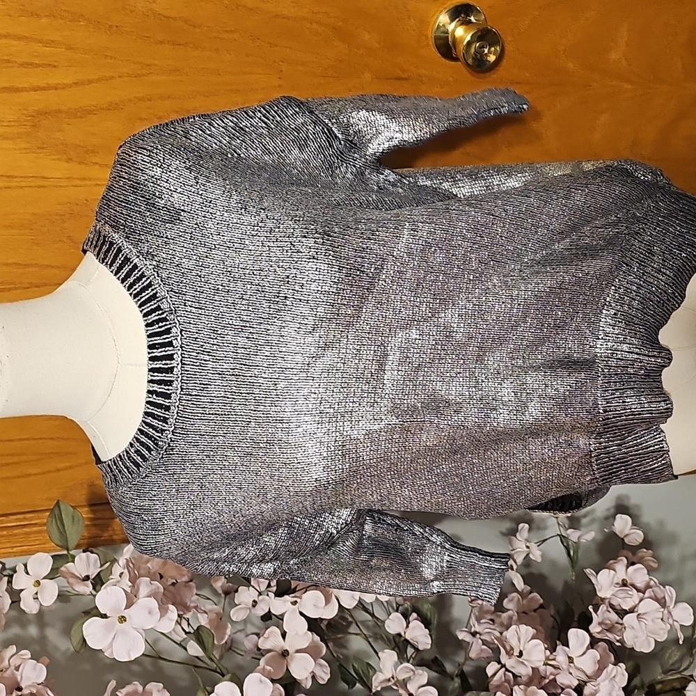 Guess Silver Distressed Oversized Top